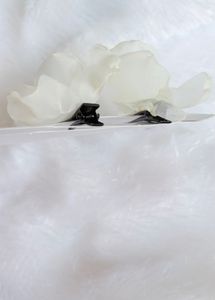 Elegant White Petal hair clips with Sequins