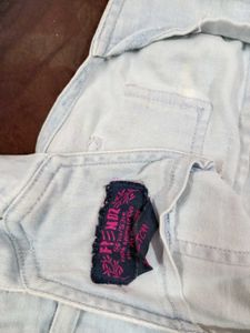Girl's Denim Pinafore Overalls with Heart Detail