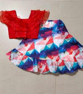 Frill Red Top &amp; Skirt Set