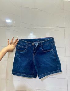Blue Denim High-Waist Shorts | Size 28 |Never Worn
