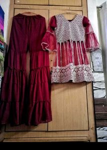 heavy zari work pure georgette kurta sharara set