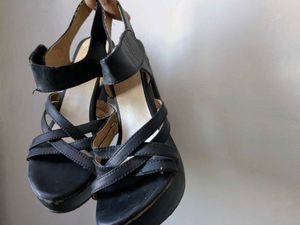 Black Platform Wedge Sandals