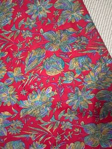 5 Metres Red Floral Fabric