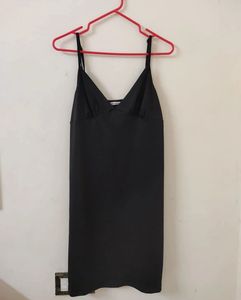 v neck black mini maxi dress
