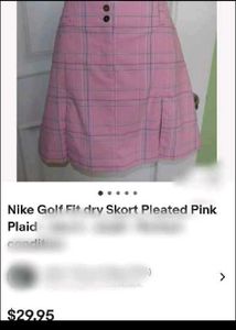 orginal Nike Pink Plaid A-Line Mini Skirt
