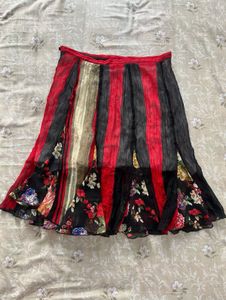 Boho Striped Floral Print Maxi Skirt