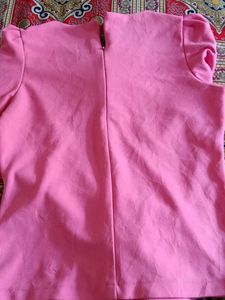 Chic Pink Bow Detail Top