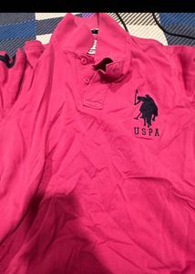 USPA Pink Polo T-Shirt - Stylish M Size