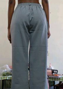 Elegant Grey Wide Leg Trousers