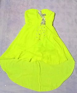 💚✨NEON GREEN EMBELLISHED TUBE DRESS FOR WOMEN