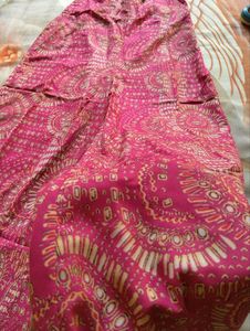 Chic Red Jumpsuit with White Print