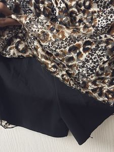 Leopard Print Mini Skirt with Attached Shorts