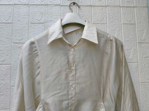 Korean Pintrest Cream Button-Up Collared Shirt