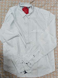 John Players White Printed Shirt