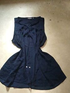 Navy Blue V-Neck Tie-Up Sleeveless
