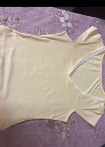 savana pastel yellow lace top