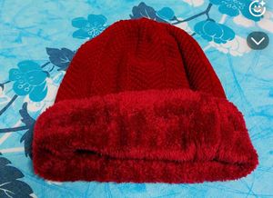 Red Knitted Beanie Hat