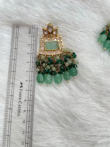 Elegant Green Dangle Earrings