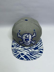 Grey Skull Print Snapback Hat