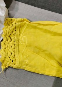 Yellow Embroidered Kurta