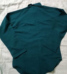Teal Collared Button-Up Tunic Top