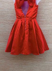 Elegant Red Sleeveless Fit and Flare Dress