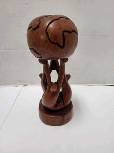 Hand Carved Wooden - Unity Globe Sculptu