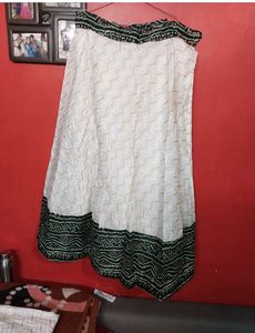 white green lahanga choli