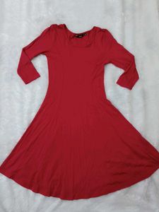 Vibrant Red Flowy Dress