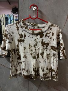 Trendy Tie-Dye Ribbed Crop Top