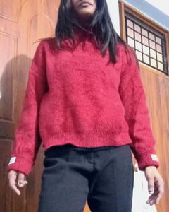 Red Fuzzy Knit Sweater