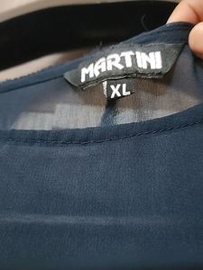 Navy Blue Western  SeeThrough Top