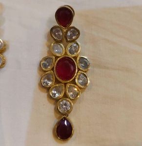 Stunning Ruby &amp; Crystal Earrings