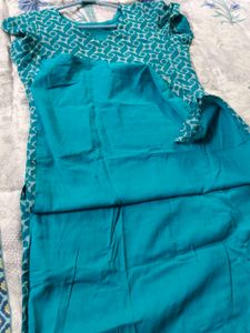 Blue Geometric Print Casual Dress