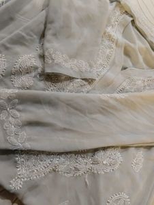 Elegant Chikankari Kurta with Free gift 🎁🎁🎁