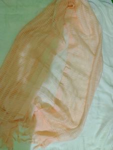 Light Peach Striped Dupatta