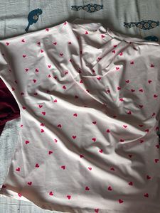 korean  Top maroon colour with Heart Print Skirt