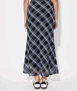 Plaid Straight Skirt