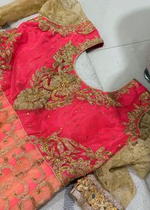 Royal Pink &amp; Gold Anarkali Gown with Dupat