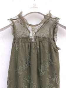Olive Green Lace Top.