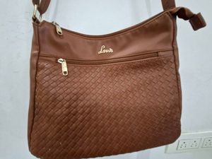 Lavie Brown Woven sling Bag
