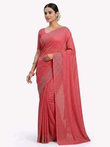 Elegant Black Saree with Heart Motifs