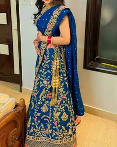 Designer Navy Lehenga With 2 Blouse