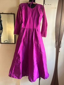 Royal purple embroidered festive gown
