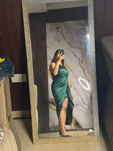 Elegant Emerald Green Wrap Dress