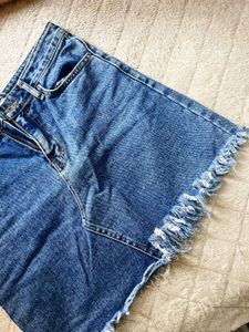 Blue Denim Mini Skirt