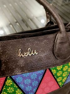 Holii Women Brown Textured Leather Shoulder Bag