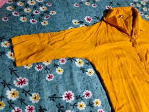Vibrant Yellow Button-Up Shirt