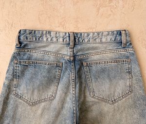 Bershka Wide Leg Light Wash Jeans