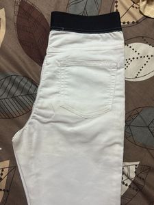 White Elastic Waist Pants
